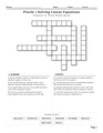 Algebra 1 Linear and Absolute Value Equations Crosswords with Word Bank