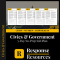 Civics and Government Emergency Sub Plans - 5 Days No Prep Print and Go