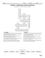 Algebra 1 Functions and Arithmetic Sequences Crosswords with Word Bank
