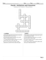 Algebra 1 Functions and Arithmetic Sequences Crosswords with Word Bank
