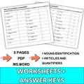 EFL / ESL Countable and Uncountable Nouns - Editable Lesson Slides & Worksheets