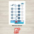 Shark Sticker Reward Chart | Potty Training Goals | Behavior Incentive Tracker