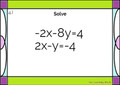 Solving Systems of Linear Equations using Elimination: Task Cards - 20 Problems