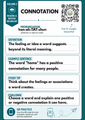 Reading & Writing Vocabulary Words 50 Flashcards QR code Lessons