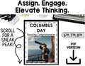 Columbus Day Reading Comprehension Passage & Questions | October | Middle School US History | DOK 1-4