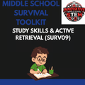 Study Skills & Active Retrieval Guide (SURV09) | Middle School Executive Function & Test Prep (Grades 6-8)