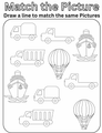 Match the Transport Pictures Worksheets 44 Printable Transportation Matching