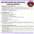 Balloon Race Car Force and Friction STEM Lab (PHY05) | Middle School Physical Science (Grades 6-8)