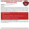 Paper Roller Coaster Momentum & Energy STEM Lab (ENG05) | Middle School Mechanical Physics (Grades 6-8)