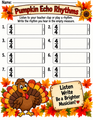 10624 : Turkey Time Rhythms | Thanksgiving Music Worksheets & Rhythm Activities Bundle