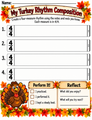 10624 : Turkey Time Rhythms | Thanksgiving Music Worksheets & Rhythm Activities Bundle