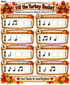 10624 : Turkey Time Rhythms | Thanksgiving Music Worksheets & Rhythm Activities Bundle