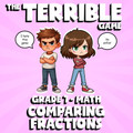 Comparing Fractions THE TERRIBLE GAME - No Prep Grade 7 Math Review Activity