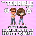 Square Roots of Perfect Squares THE TERRIBLE GAME - No Prep Grade 7 Math Review