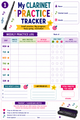 10624 : Clarinet Practice Tracker for Kids - Printable Practice Log, Goal Sheet and More