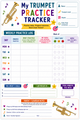 10624 : Trumpet Practice Tracker for Kids - Printable Practice Log, Goal Sheet