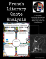 French Literary Quote Analysis #1- Essay Pre-Writing, Reading Response