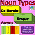 Noun Types - Snap! Card Game - 126 cards for 2 players (4 noun types)