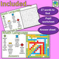 Four Operation Vocabulary Word Search - Learn the key words to support problem solving