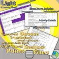 Light - 8 Lesson Plans, Transparent, Translucent, Opaque, prisms and more!