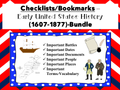 Checklists/Bookmarks (Bundle)-All Early U.S. History Units (1607-1877)