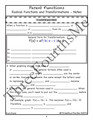 Radical (Square Root) Function Transformations Scaffolded Notes