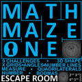 Math Escape Room - Math Maze One - Number and Shape: 9 Challenges