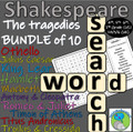 William Shakespeare - 10 Tragedy Plays - Character Word Searches