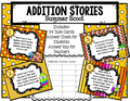 Addition Stories Summer Task Cards Scoot Word Problems