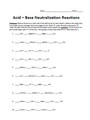 Acids & Bases Classification and Reactions Balancing Activity Set