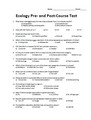 Ecology Pre- and Post-Course Cumulative Test