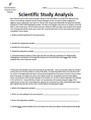 Scientific Study/Experiment Analysis Lesson