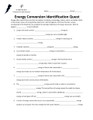 Energy Transformation Identification Quest Set #1 for Physical Science