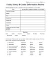 Faults, Stress and Crust Deformation Review Worksheet