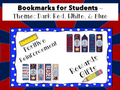 Bookmarks - Dark Red, White, and Blue