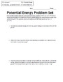 Potential Energy Problem Set