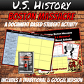 U.S. History | Boston Massacre | Document Based Activity