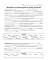 Weather and Atmosphere Study Guide #2 with a Key