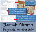 Barack Obama - 5th & 6th Grade Biography Writing Activity