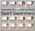 Sport Stars Bundle of 12 Close Reading Activities 5th Grade & 6th Grade