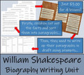 William Shakespeare - 5th & 6th Grade Biography Writing Activity