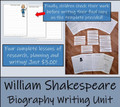 William Shakespeare - 5th & 6th Grade Biography Writing Activity