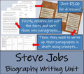 Steve Jobs - 5th & 6th Grade Biography Writing Activity