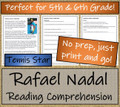 Tennis Players Close Reading Activity Bundle 5th Grade & 6th Grade