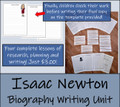 Isaac Newton - 5th & 6th Grade Biography Writing Activity