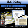 U.S. History | Revolutionary War Causes | Document Based Activity