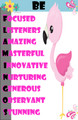 Flamingo Positive Adjectives Poster