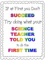 Science Poster "If At First You Don't Succeed..." FREE Sample