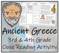 Ancient Greece Close Reading Activity | 3rd Grade & 4th Grade