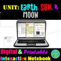 Earth Sun and Moon Space Unit Digital Notebook Bundle